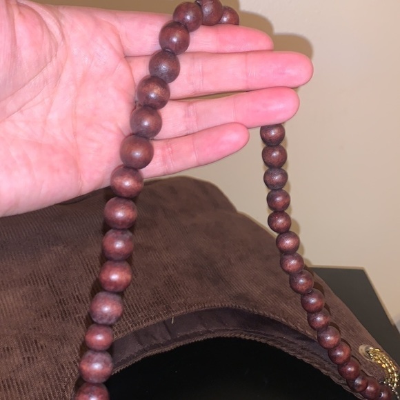 STACEY Designs Brown Corduroy Beaded Shell Bag - Picture 10 of 11